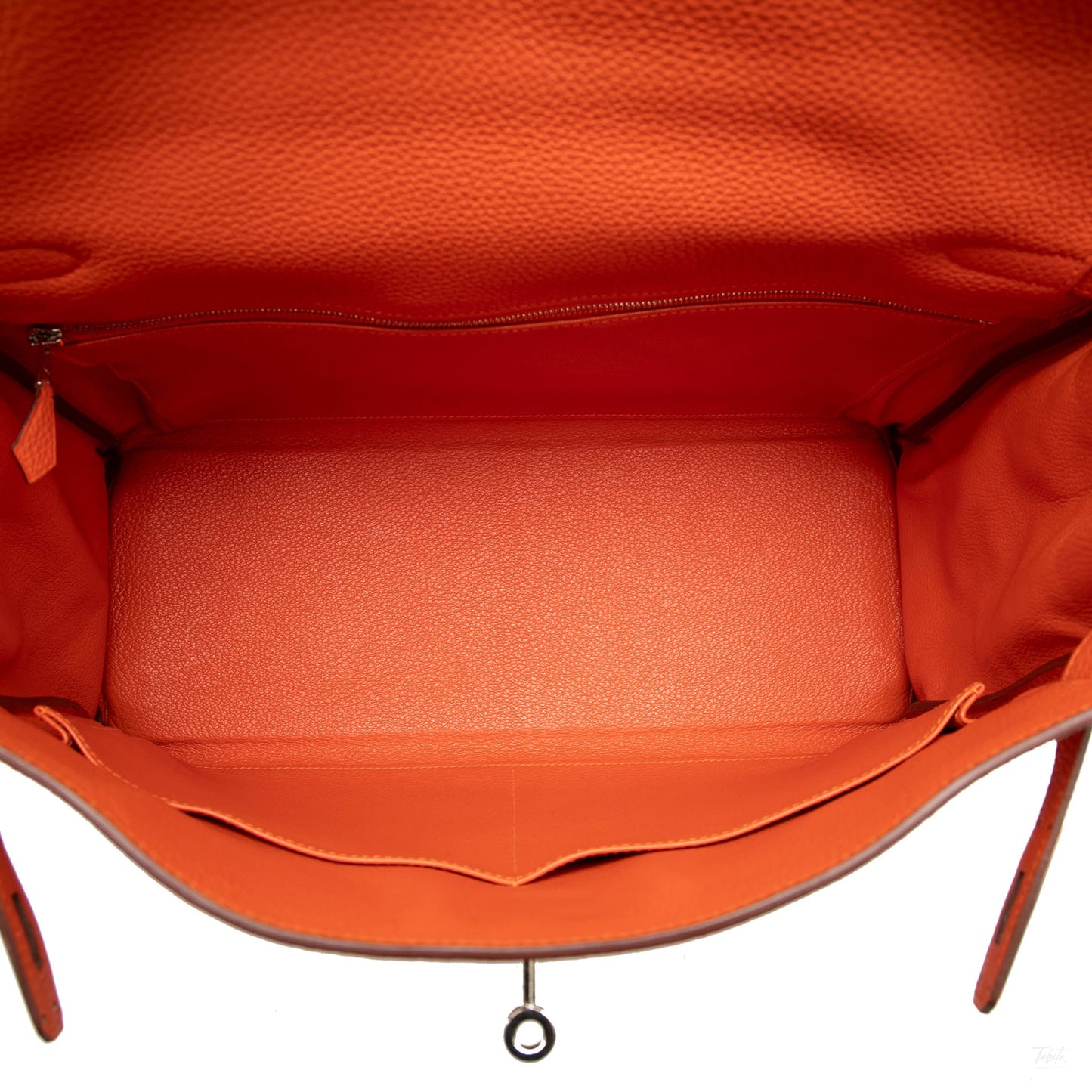 Second hand Hermes Kelly 35 Togo Leather Top - handle Handbag Orange - Tabita Bags