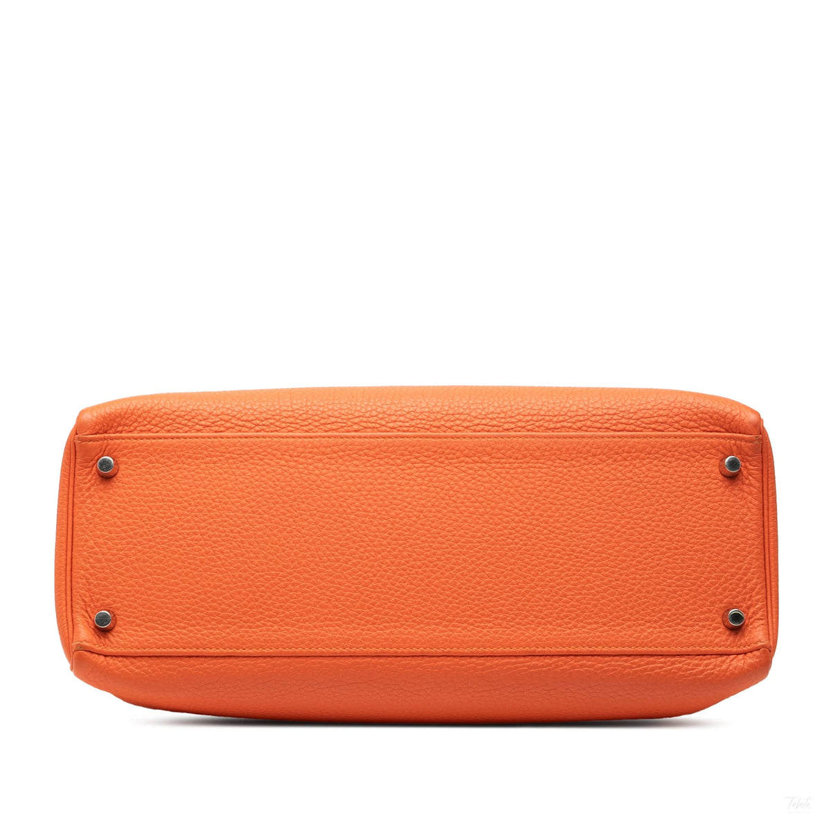 Second hand Hermes Kelly 35 Togo Leather Top - handle Handbag Orange - Tabita Bags