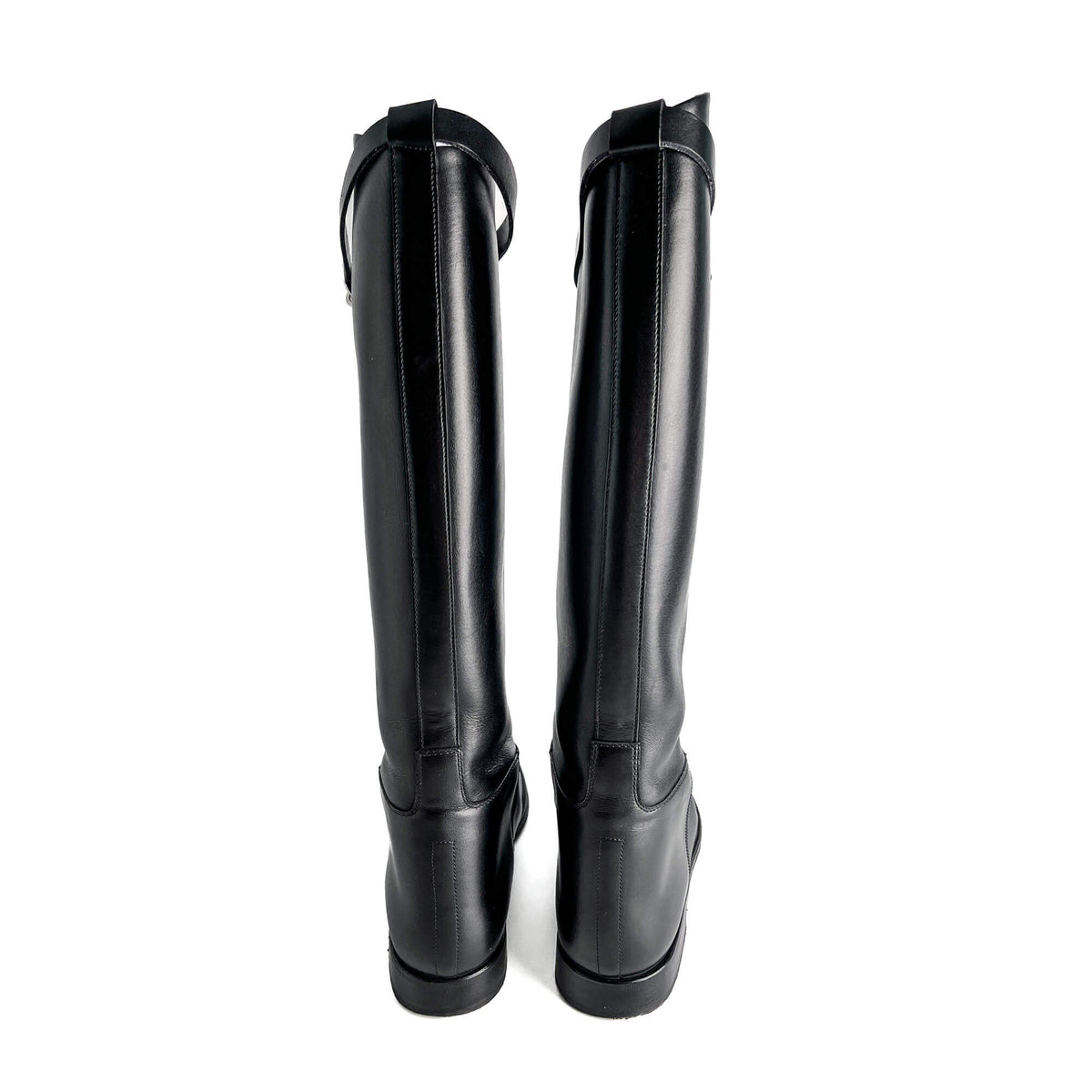 Second hand Hermes Kelly Box Calf Leather Jumping Boots 39 Black - Tabita Bags