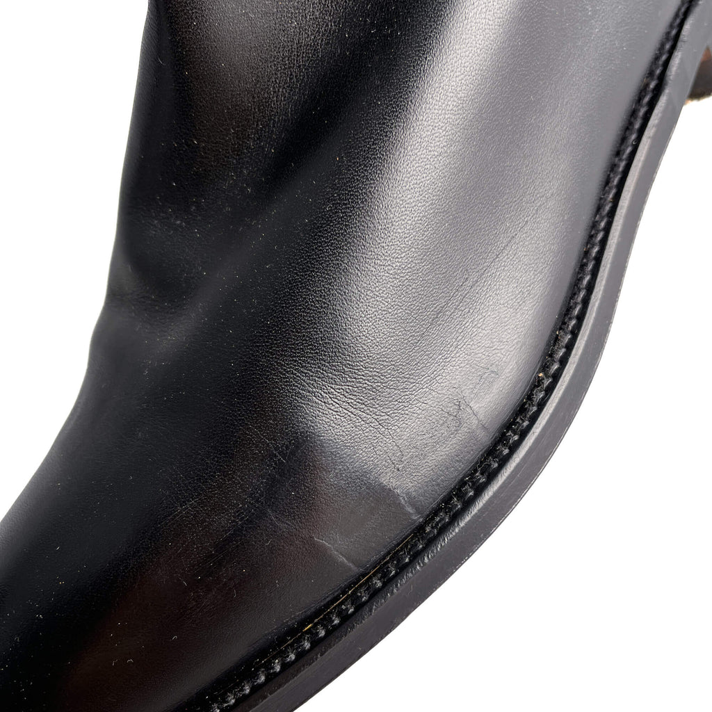 Second hand Hermes Kelly Box Calf Leather Jumping Boots 39 Black - Tabita Bags