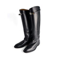 Second hand Hermes Kelly Box Calf Leather Jumping Boots 39 Black - Tabita Bags