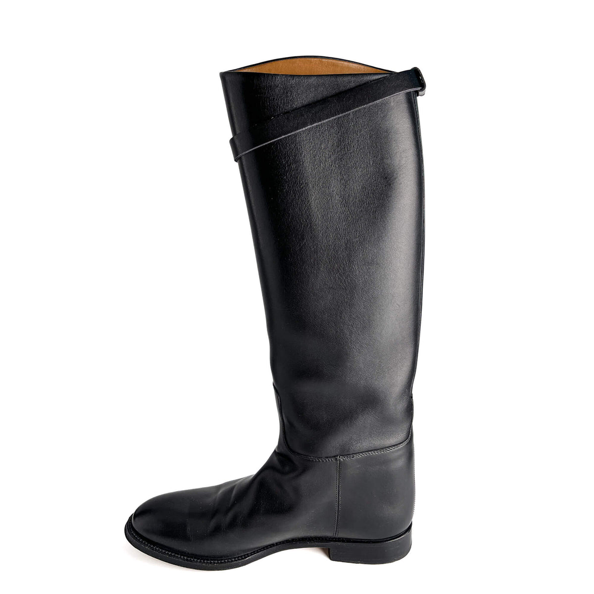 Second hand Hermes Kelly Box Calf Leather Jumping Boots 39 Black - Tabita Bags