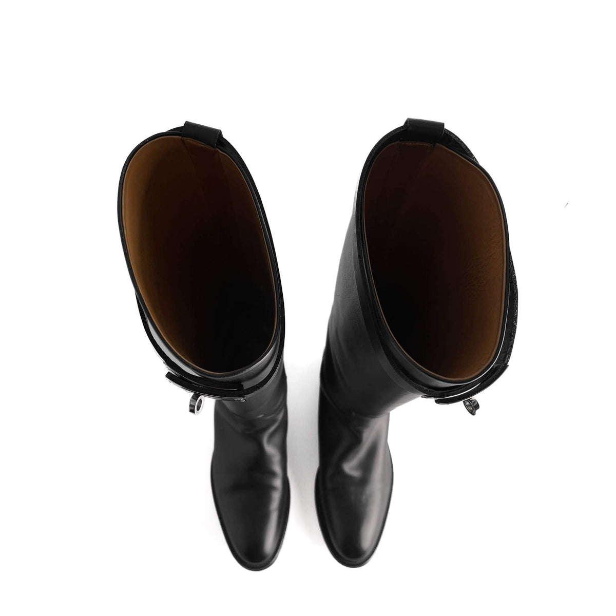 Second hand Hermes Kelly Box Calf Leather Jumping Boots 39 Black - Tabita Bags