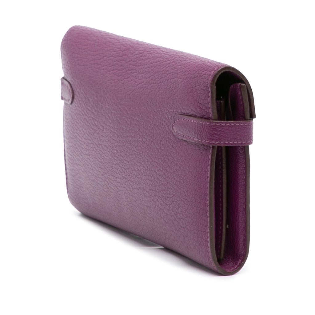 Second hand Hermes Kelly Chèvre Mysore Leather Long Wallet Anemone - Tabita Bags