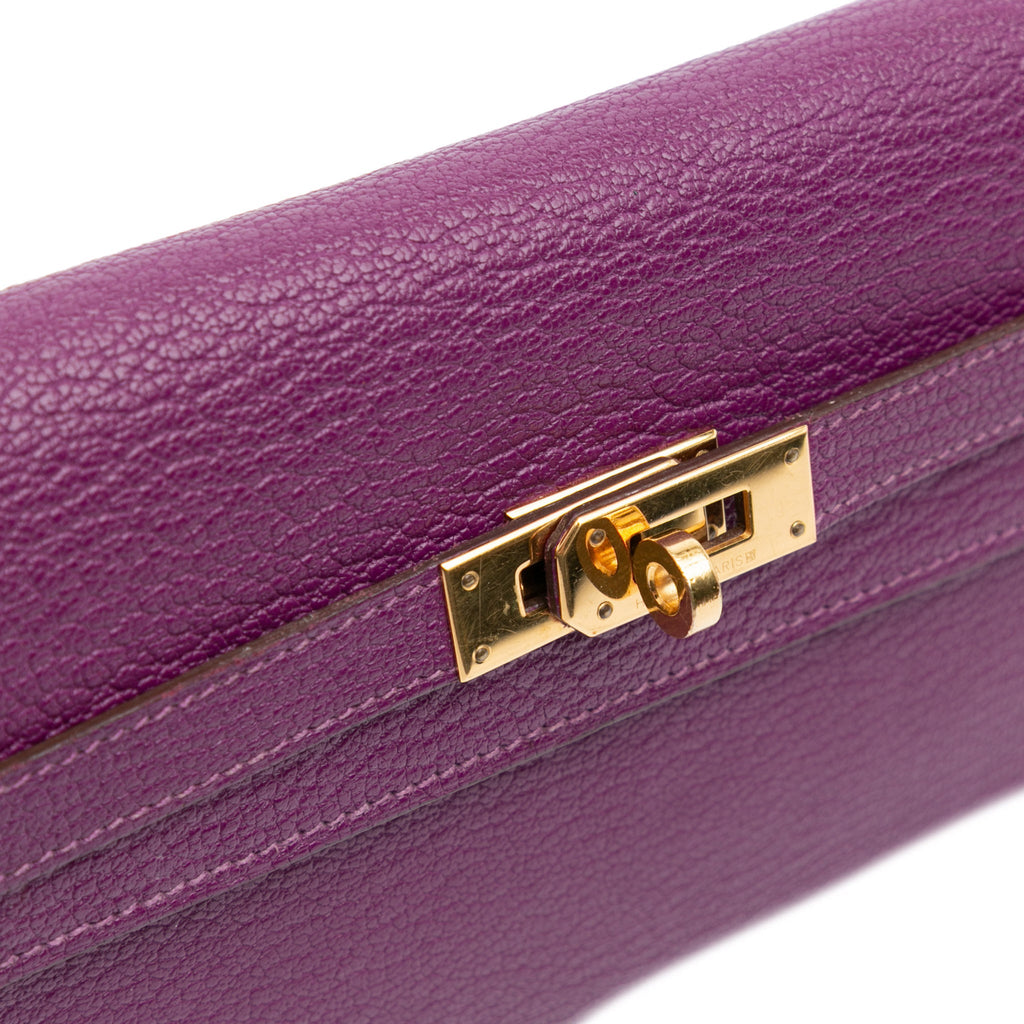 Second hand Hermes Kelly Chèvre Mysore Leather Long Wallet Anemone - Tabita Bags