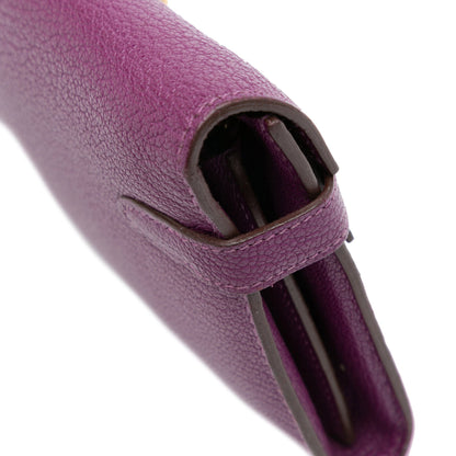 Second hand Hermes Kelly Chèvre Mysore Leather Long Wallet Anemone - Tabita Bags