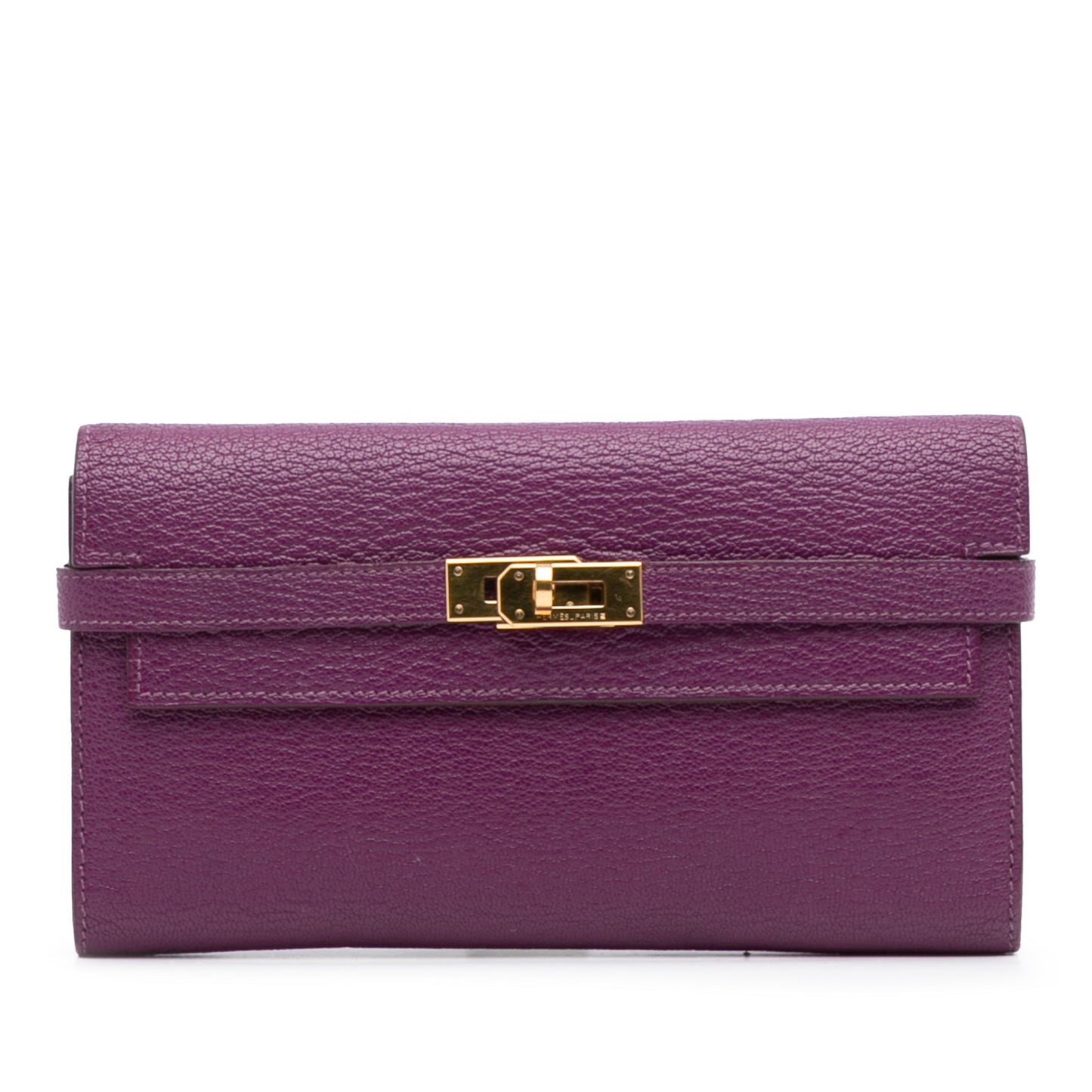 Second hand Hermes Kelly Chèvre Mysore Leather Long Wallet Anemone - Tabita Bags