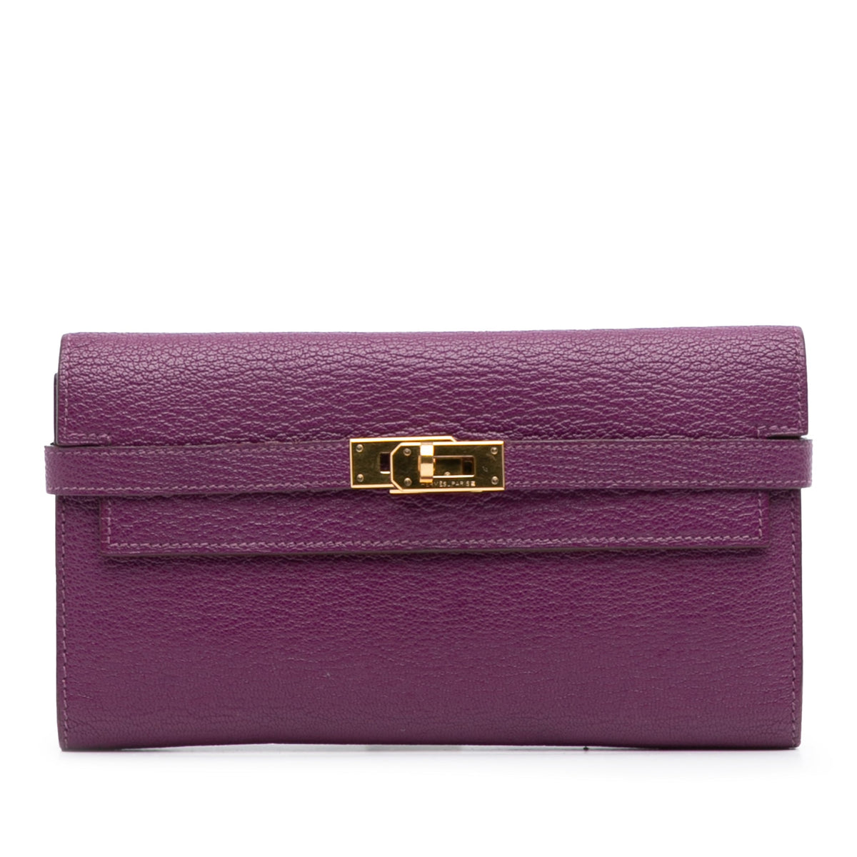 Second hand Hermes Kelly Chèvre Mysore Leather Long Wallet Anemone - Tabita Bags