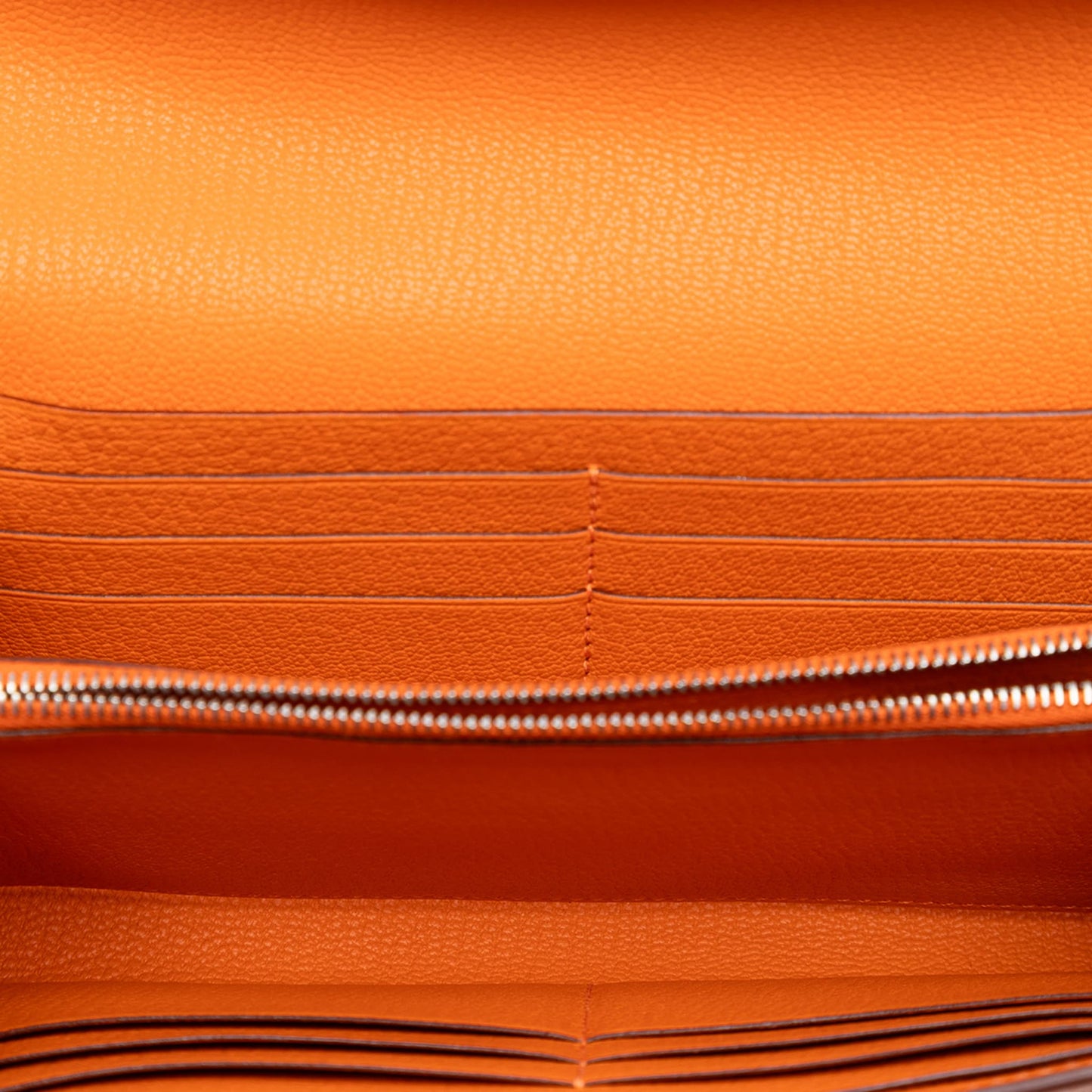 Second hand Hermes Kelly Chèvre Mysore Leather Long Wallet Orange - Tabita Bags