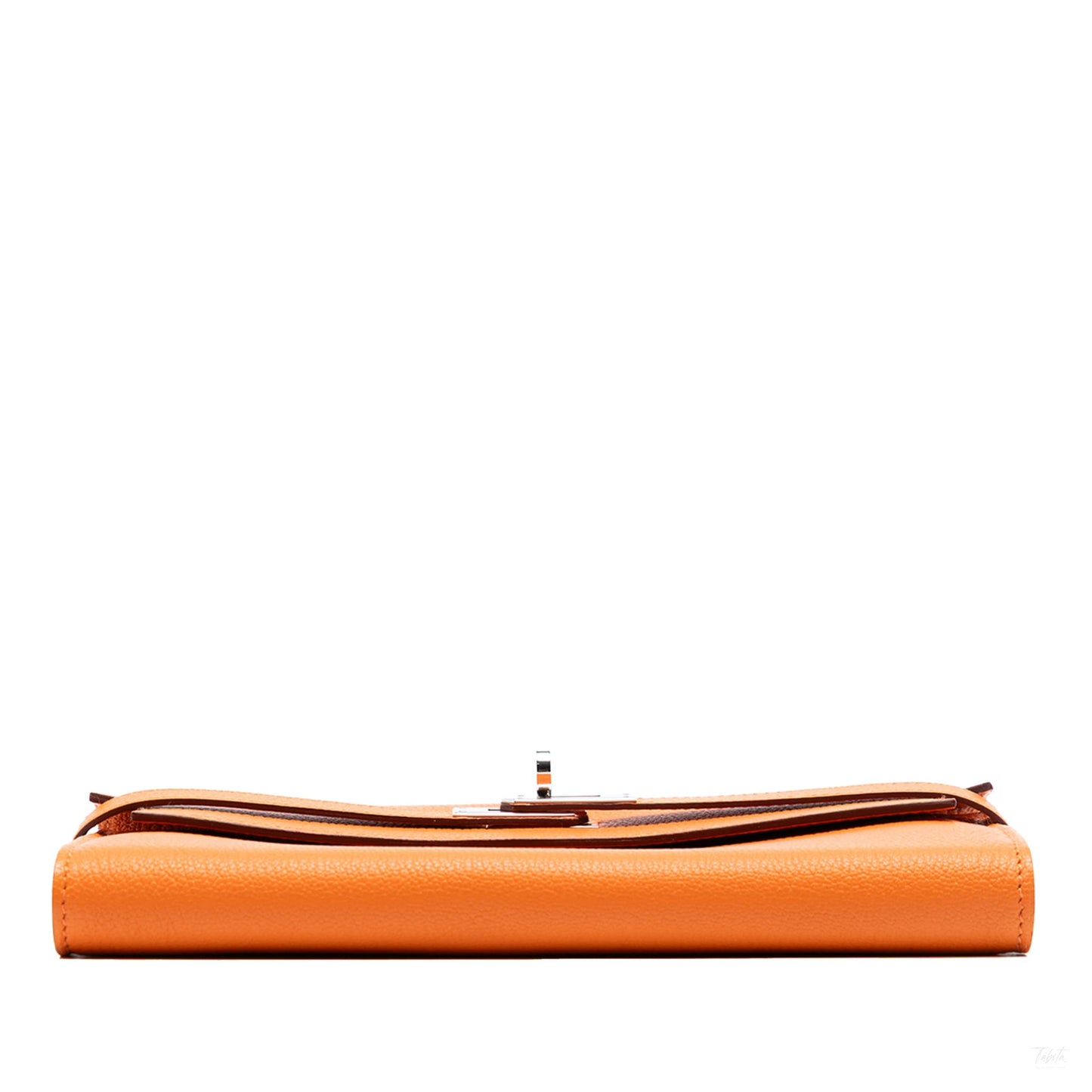Second hand Hermes Kelly Chèvre Mysore Leather Long Wallet Orange - Tabita Bags