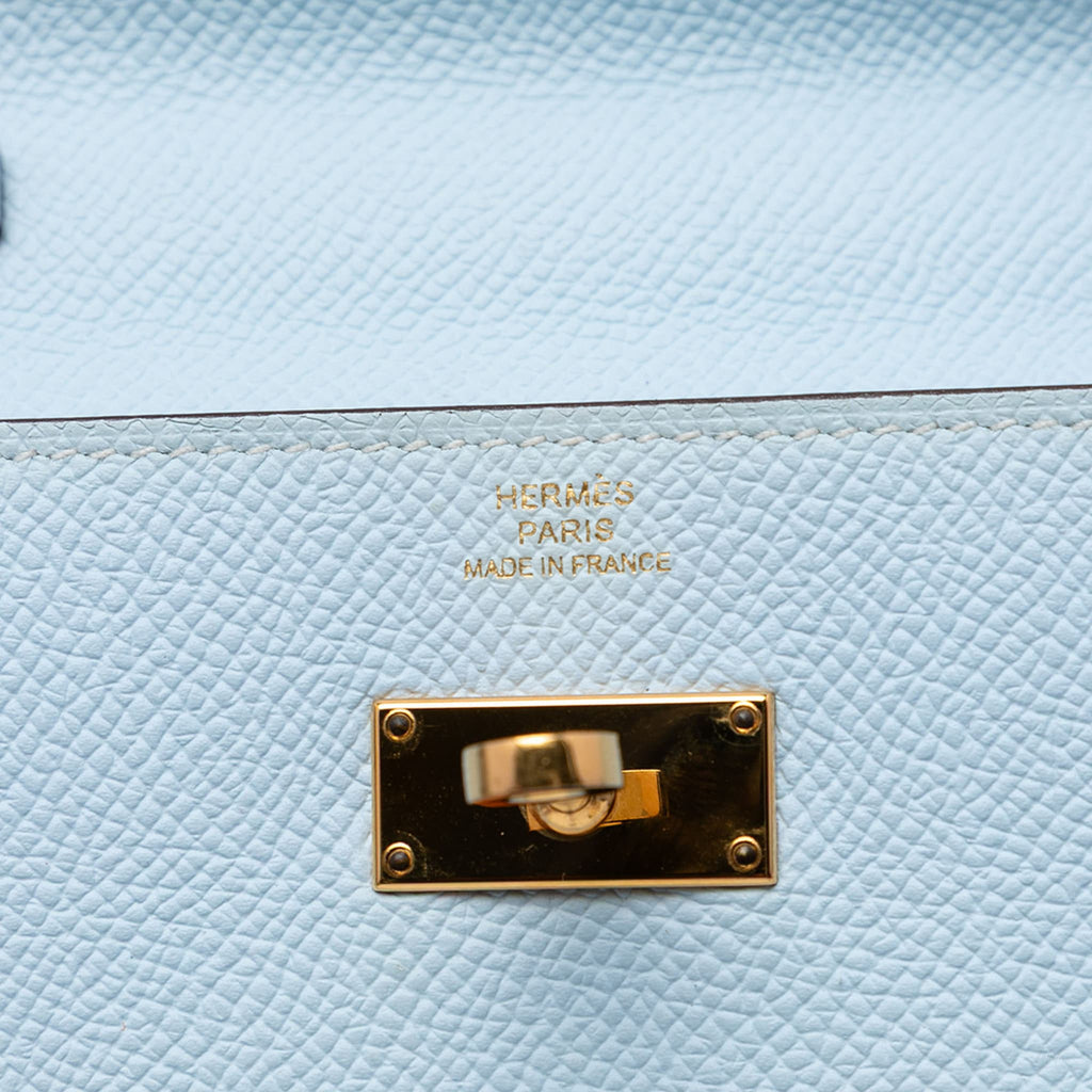 Second hand Hermes Kelly Epsom Leather Long Wallet Bleu Brume - Tabita Bags