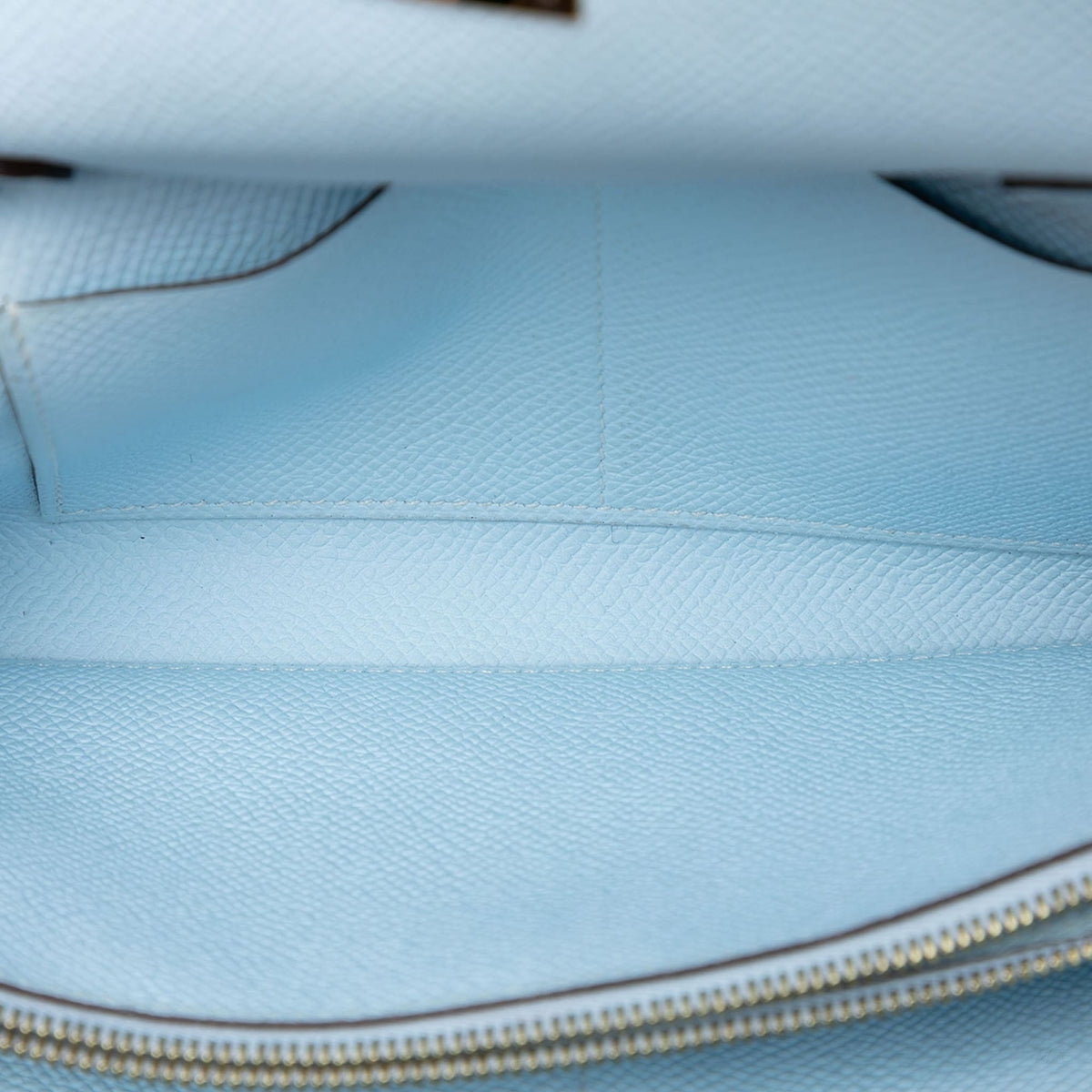 Second hand Hermes Kelly Epsom Leather Long Wallet Bleu Brume - Tabita Bags