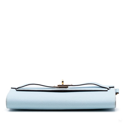 Second hand Hermes Kelly Epsom Leather Long Wallet Bleu Brume - Tabita Bags