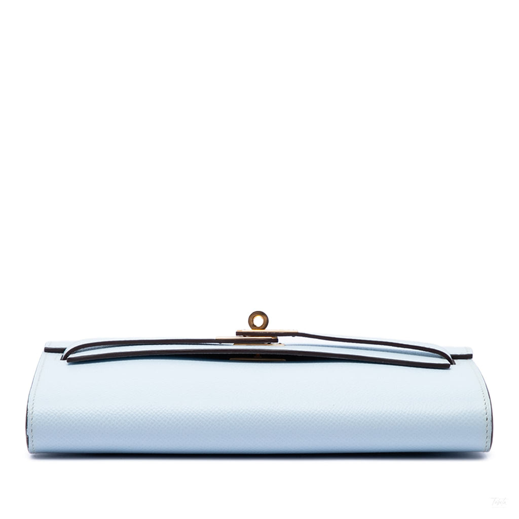 Second hand Hermes Kelly Epsom Leather Long Wallet Blue - Tabita Bags