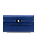 Second hand Hermes Kelly Epsom Leather Long Wallet Blue Electric - Tabita Bags