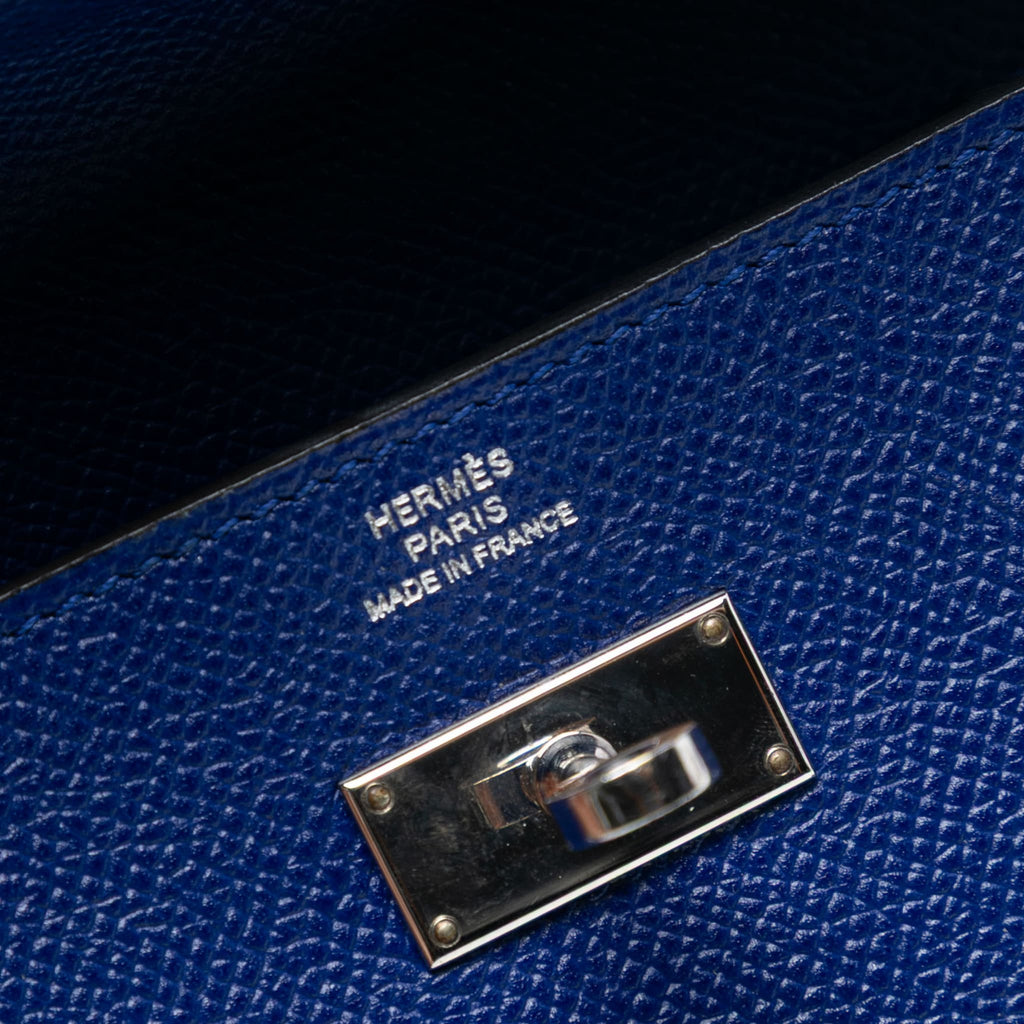 Second hand Hermes Kelly Epsom Leather Long Wallet Blue Electric - Tabita Bags