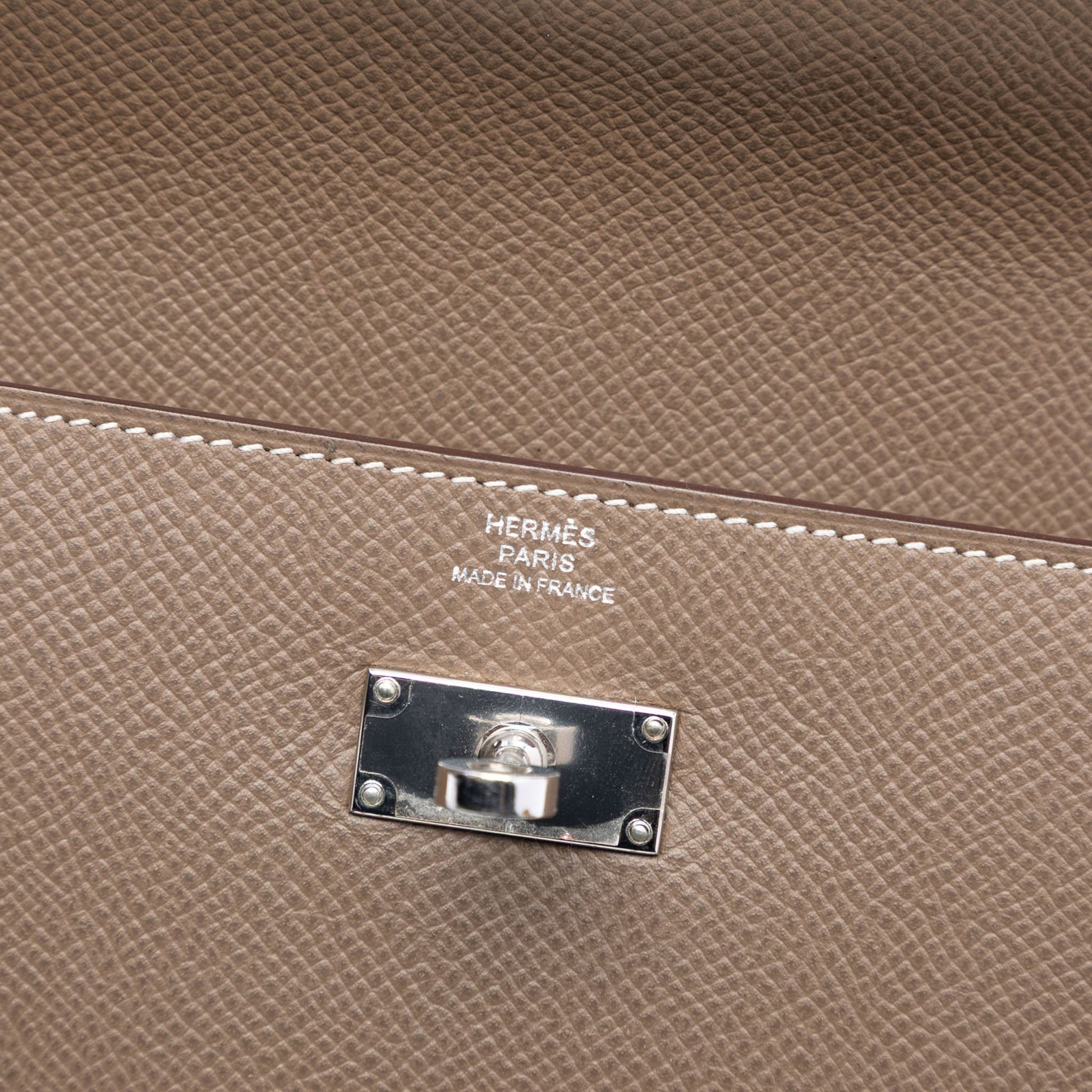 Second hand Hermes Kelly Epsom Leather Long Wallet Etoupe - Tabita Bags