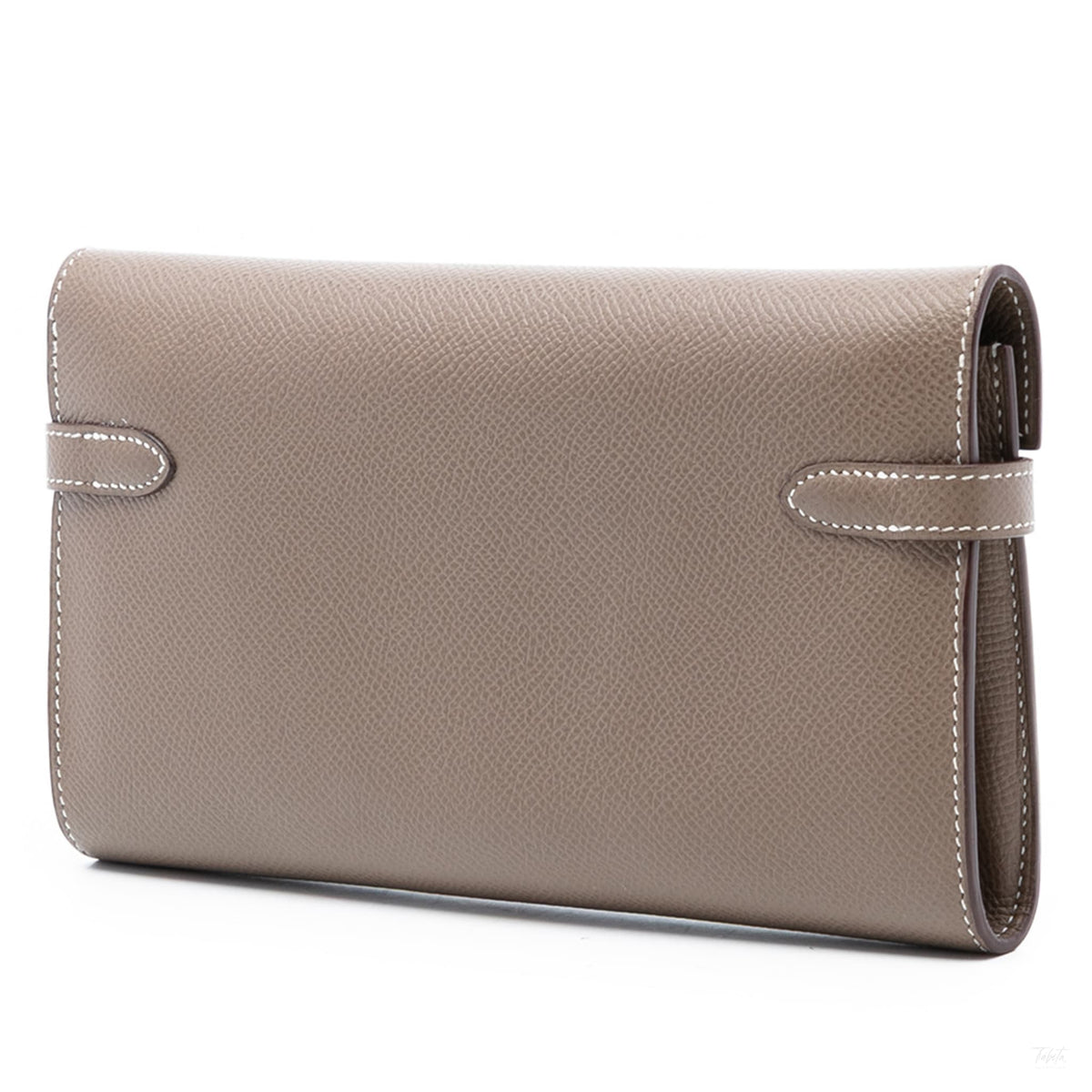 Second hand Hermes Kelly Epsom Leather Long Wallet Etoupe - Tabita Bags