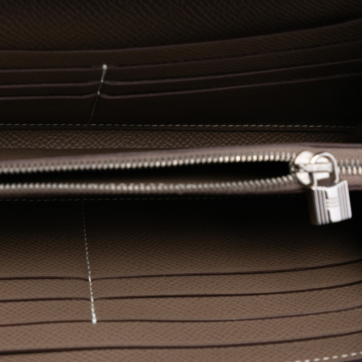 Second hand Hermes Kelly Epsom Leather Long Wallet Etoupe - Tabita Bags