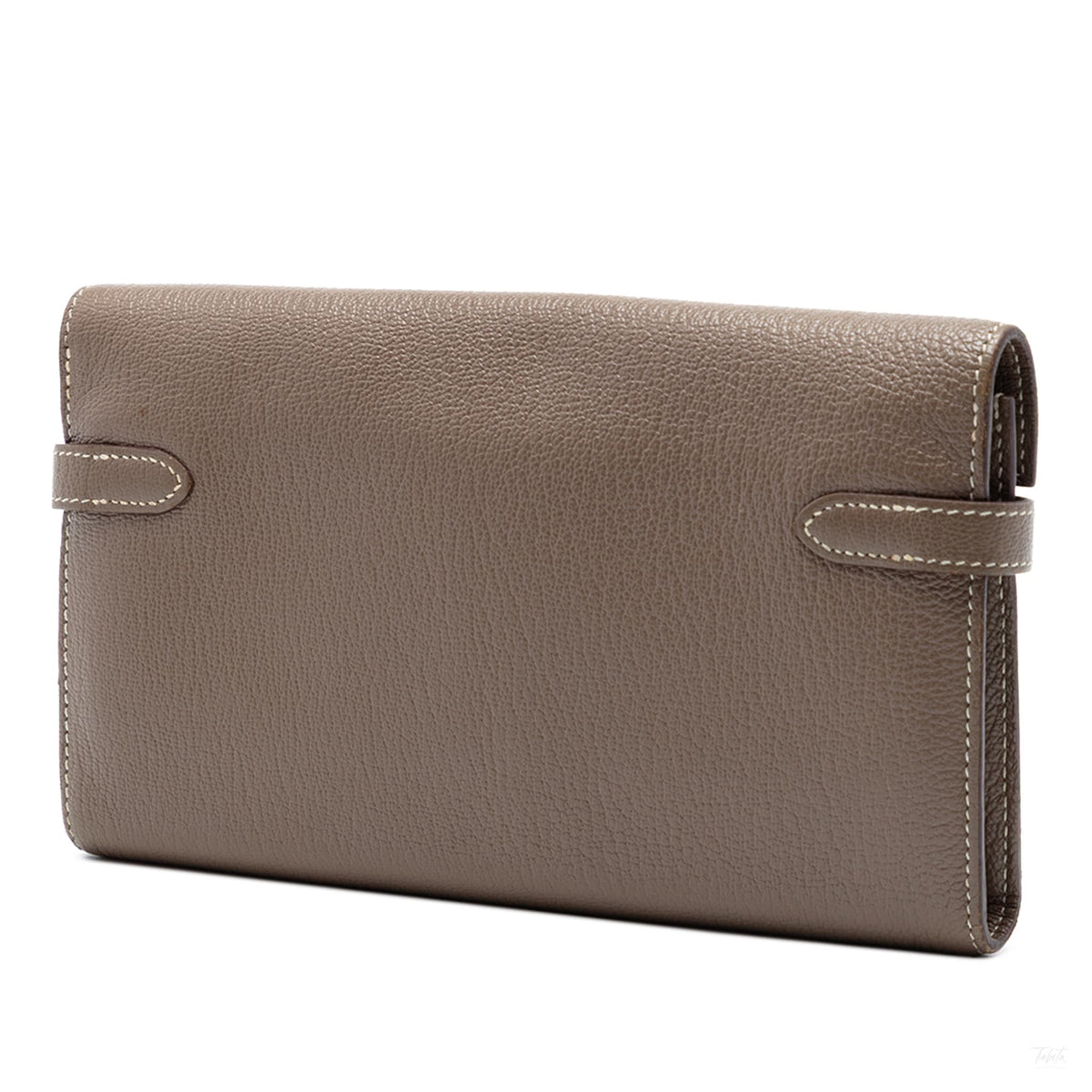 Second hand Hermes Kelly Epsom Leather Long Wallet Etoupe - Tabita Bags