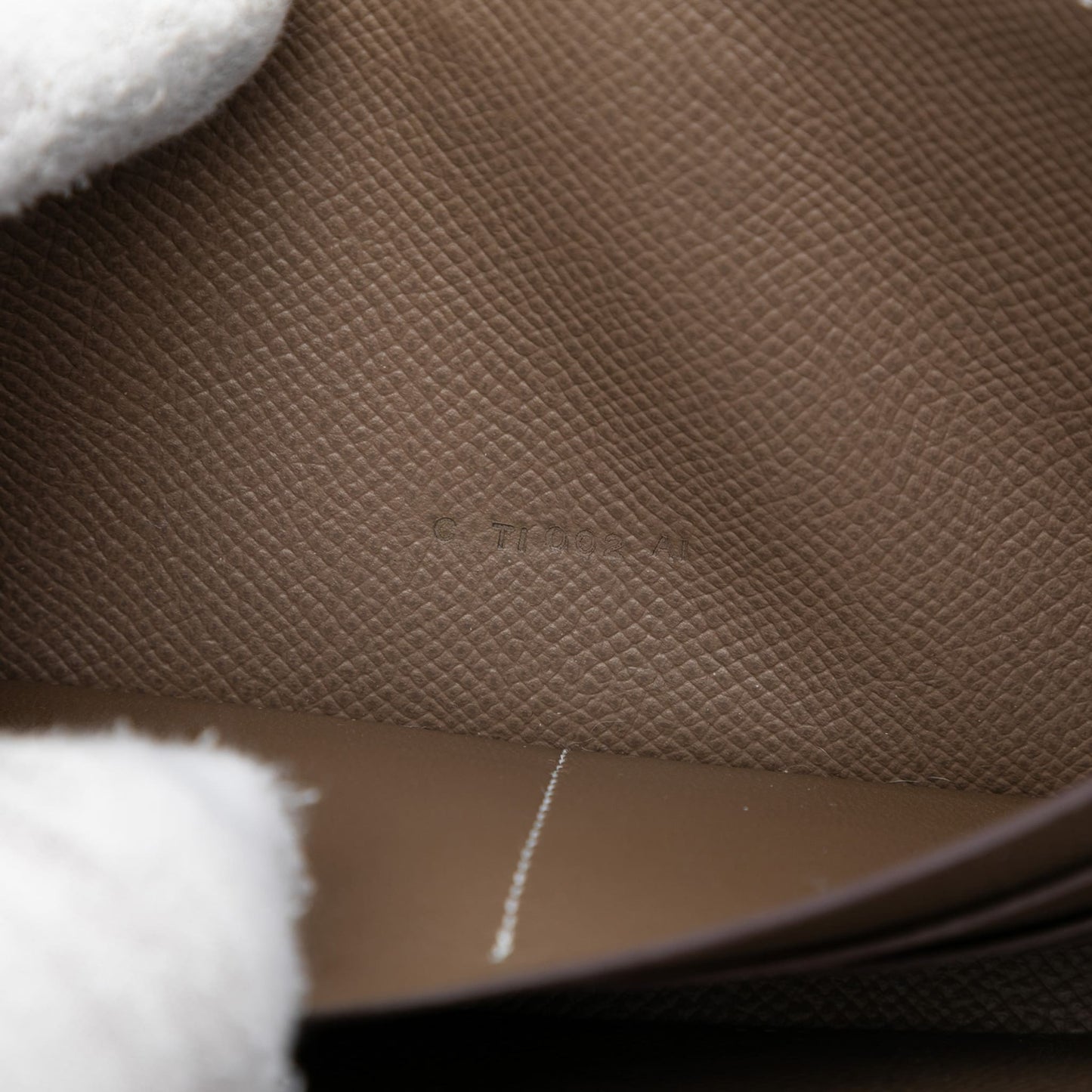 Second hand Hermes Kelly Epsom Leather Long Wallet Etoupe - Tabita Bags