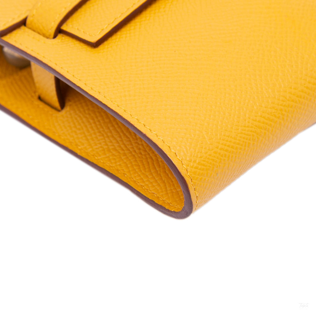 Second hand Hermes Kelly Epsom Leather Long Wallet Jaune Ambre - Tabita Bags