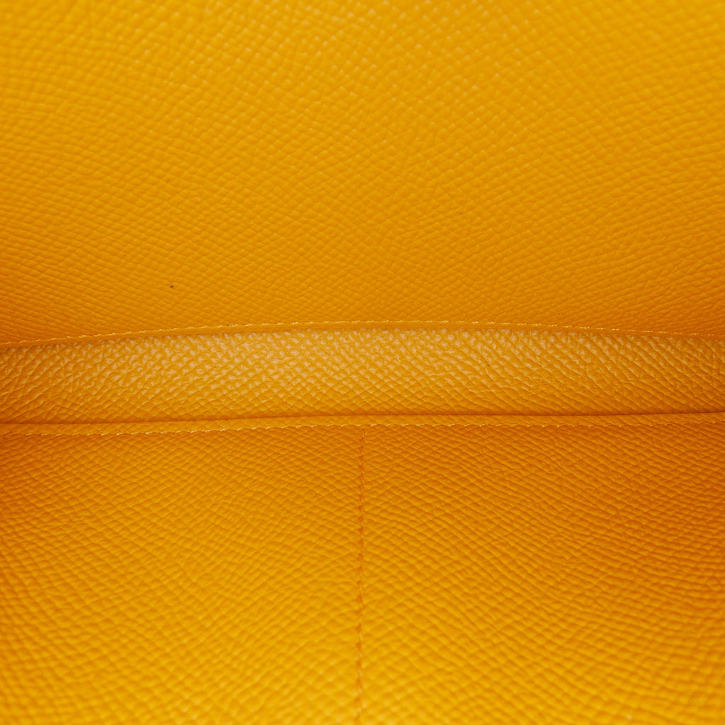 Second hand Hermes Kelly Epsom Leather Long Wallet Jaune Ambre - Tabita Bags
