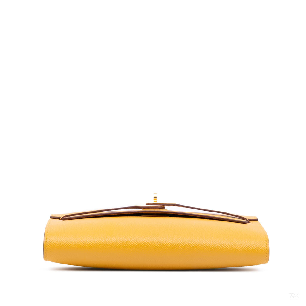 Second hand Hermes Kelly Epsom Leather Long Wallet Jaune Ambre - Tabita Bags