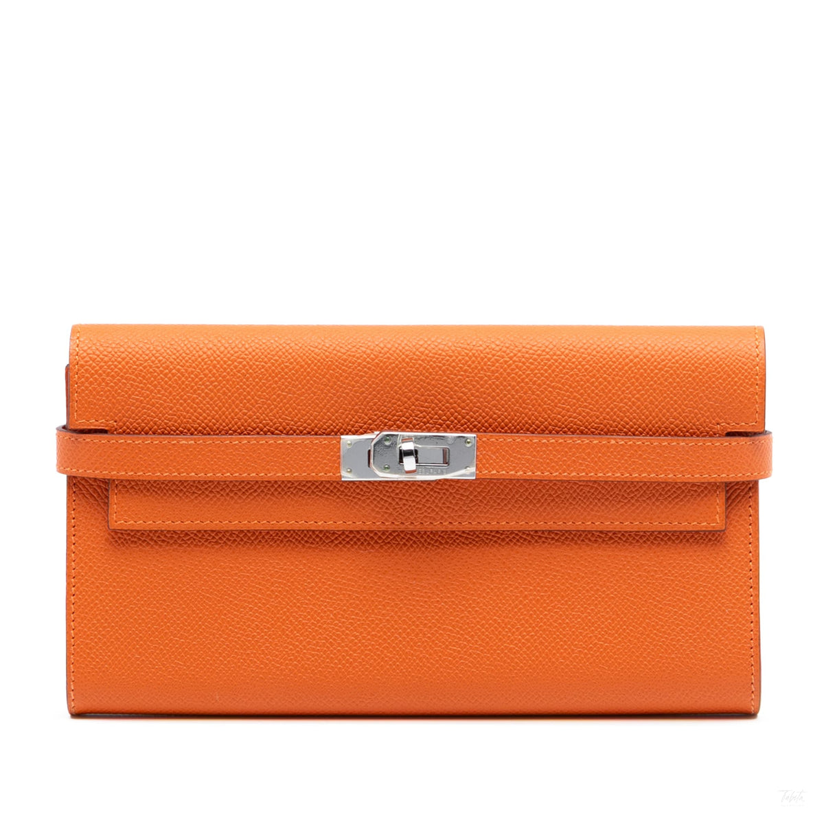 Second hand Hermes Kelly Epsom Leather Long Wallet Orange - Tabita Bags