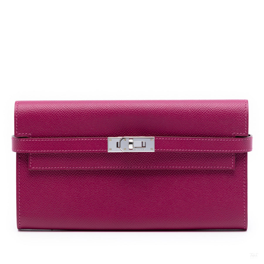 Second hand Hermes Kelly Epsom Leather Long Wallet Tosca - Tabita Bags