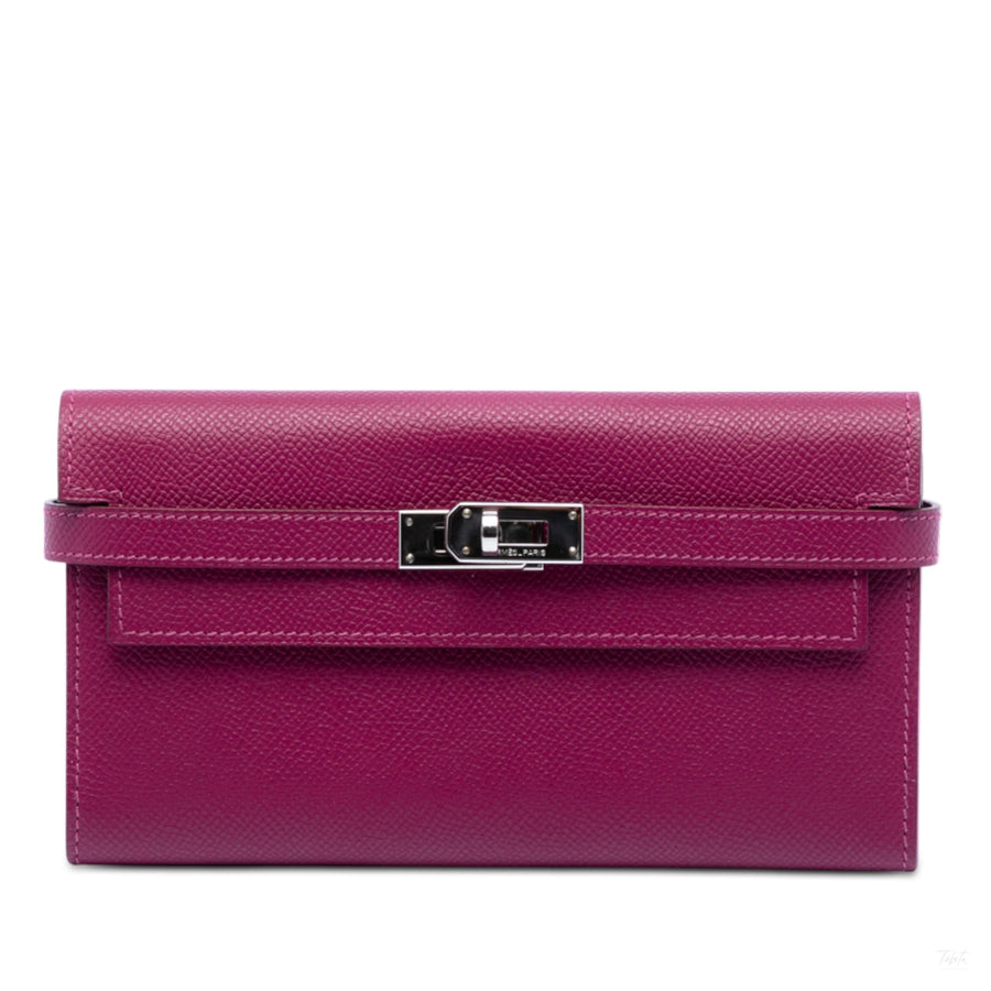 Second hand Hermes Kelly Epsom Leather Long Wallet Tosca - Tabita Bags