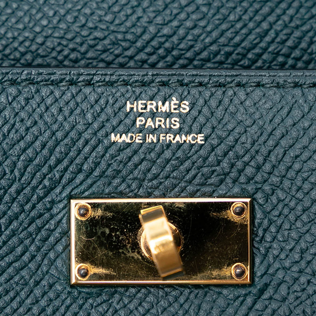 Second hand Hermes Kelly Epsom Leather Long Wallet Vert Cypress - Tabita Bags