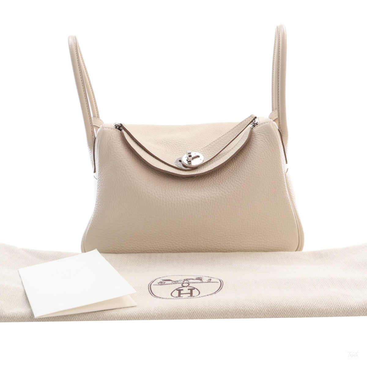 Second hand Hermes Lindy 26 Clemence Leather Crossbody Beige - Tabita Bags