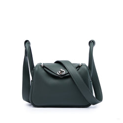 Second hand Hermes Lindy Mini Clemence Leather Crossbody Green - Tabita Bags