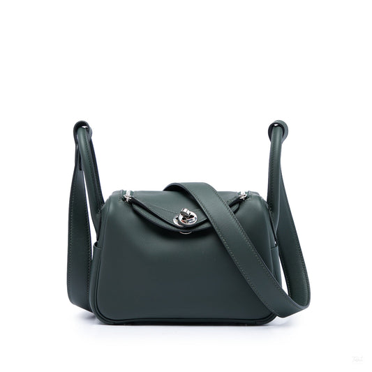 Second hand Hermes Lindy Mini Clemence Leather Crossbody Green - Tabita Bags