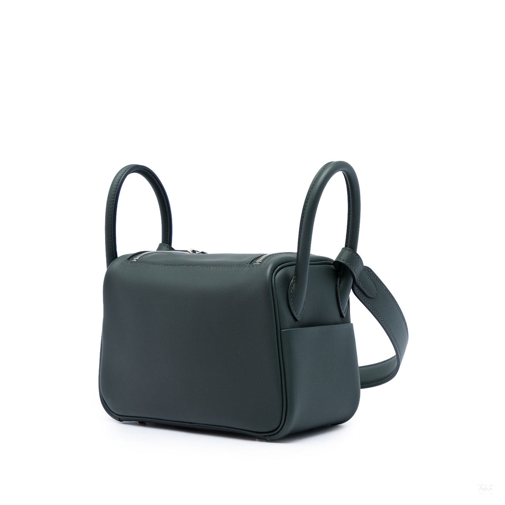 Second hand Hermes Lindy Mini Clemence Leather Crossbody Green - Tabita Bags