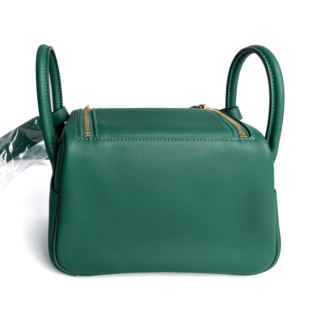 Second hand Hermes Lindy Mini Swift Leather Crossbody Green - Tabita Bags