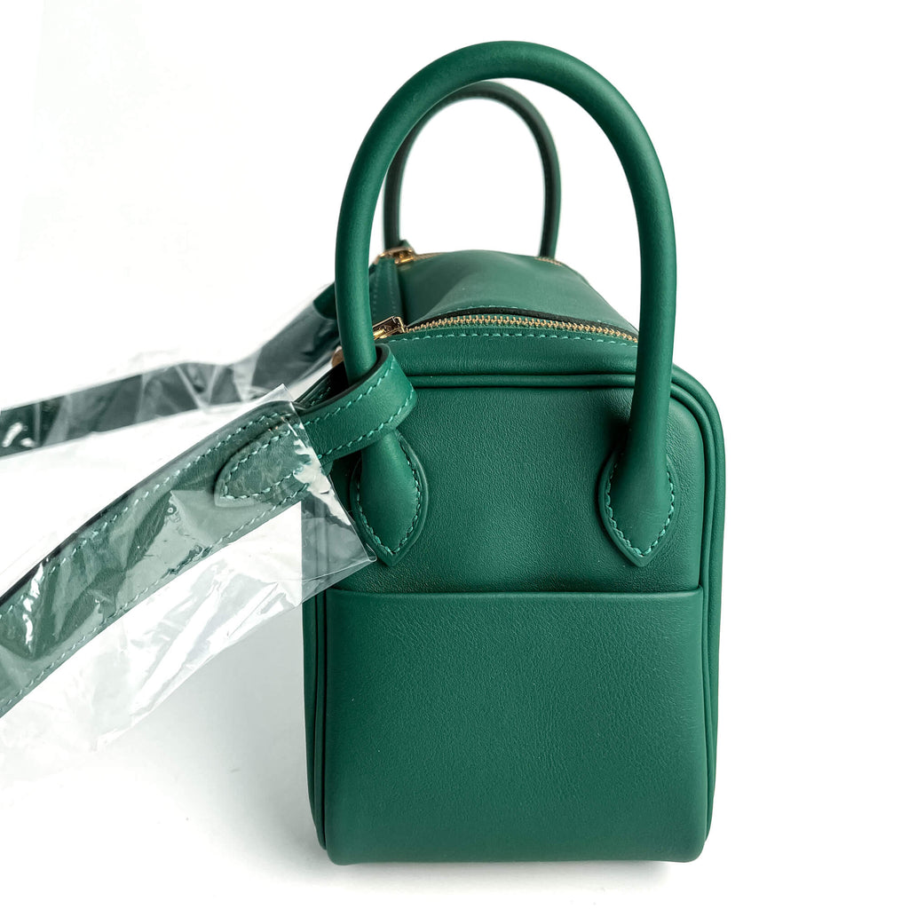Second hand Hermes Lindy Mini Swift Leather Crossbody Green - Tabita Bags