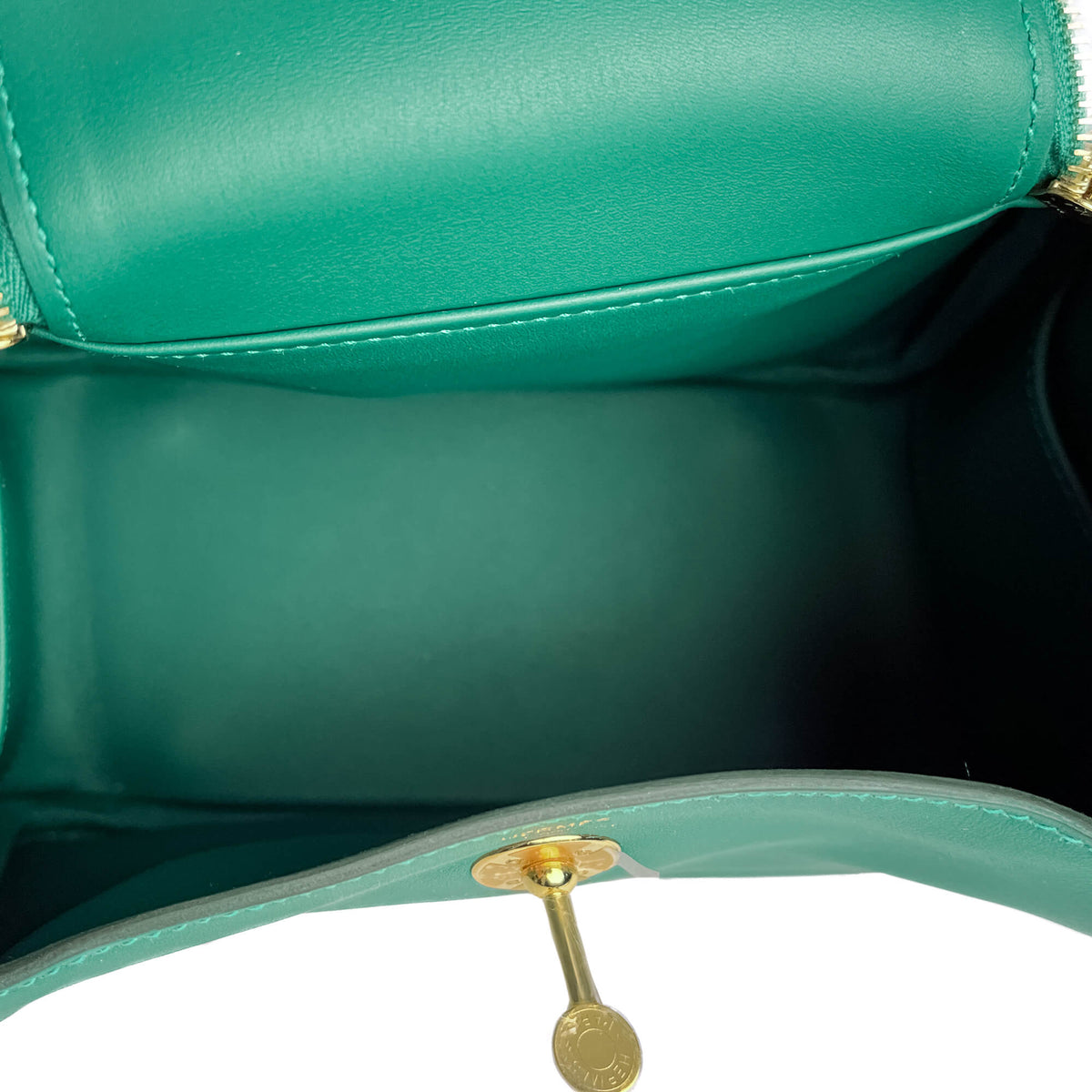 Second hand Hermes Lindy Mini Swift Leather Crossbody Green - Tabita Bags