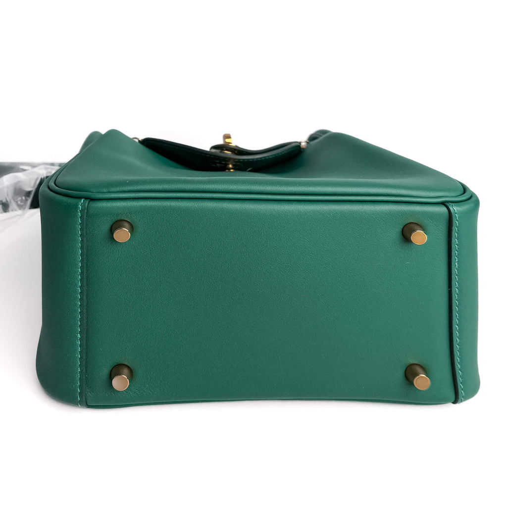 Second hand Hermes Lindy Mini Swift Leather Crossbody Green - Tabita Bags