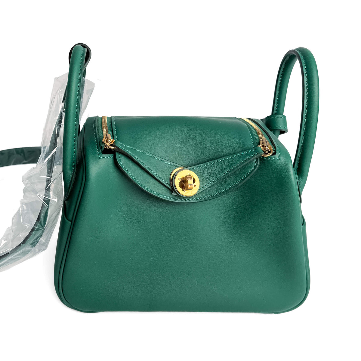 Second hand Hermes Lindy Mini Swift Leather Crossbody Green - Tabita Bags