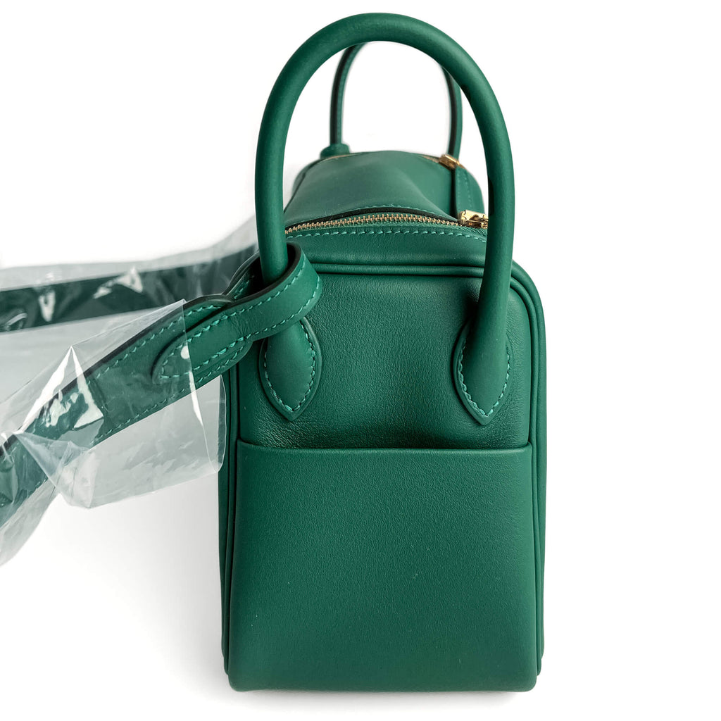 Second hand Hermes Lindy Mini Swift Leather Crossbody Green - Tabita Bags