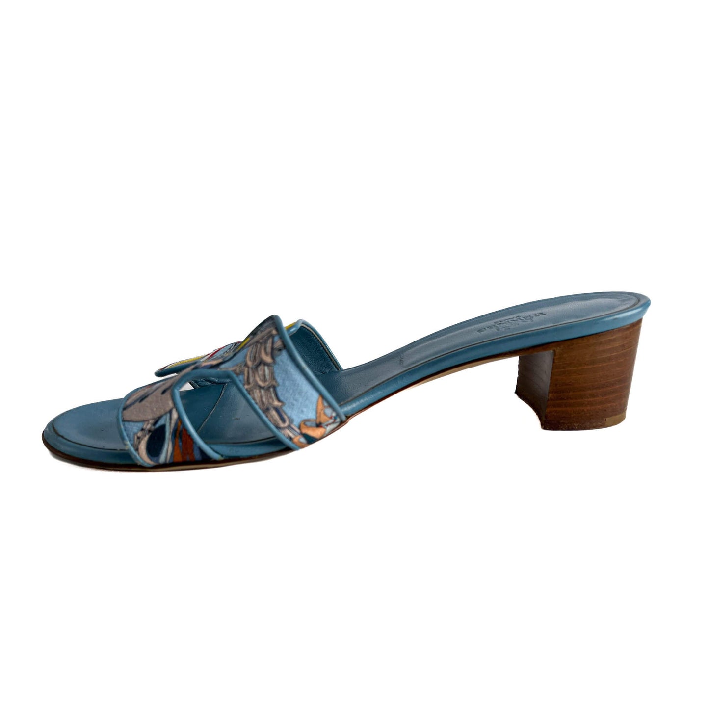 Second hand Hermes Oasis 4 Canvas Sandals 39 Blue - Tabita Bags