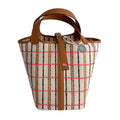 Second hand Hermes Picotin 18 Canvas Lock Couverture Carrè Bucket Handbag Caramel - Tabita Bags