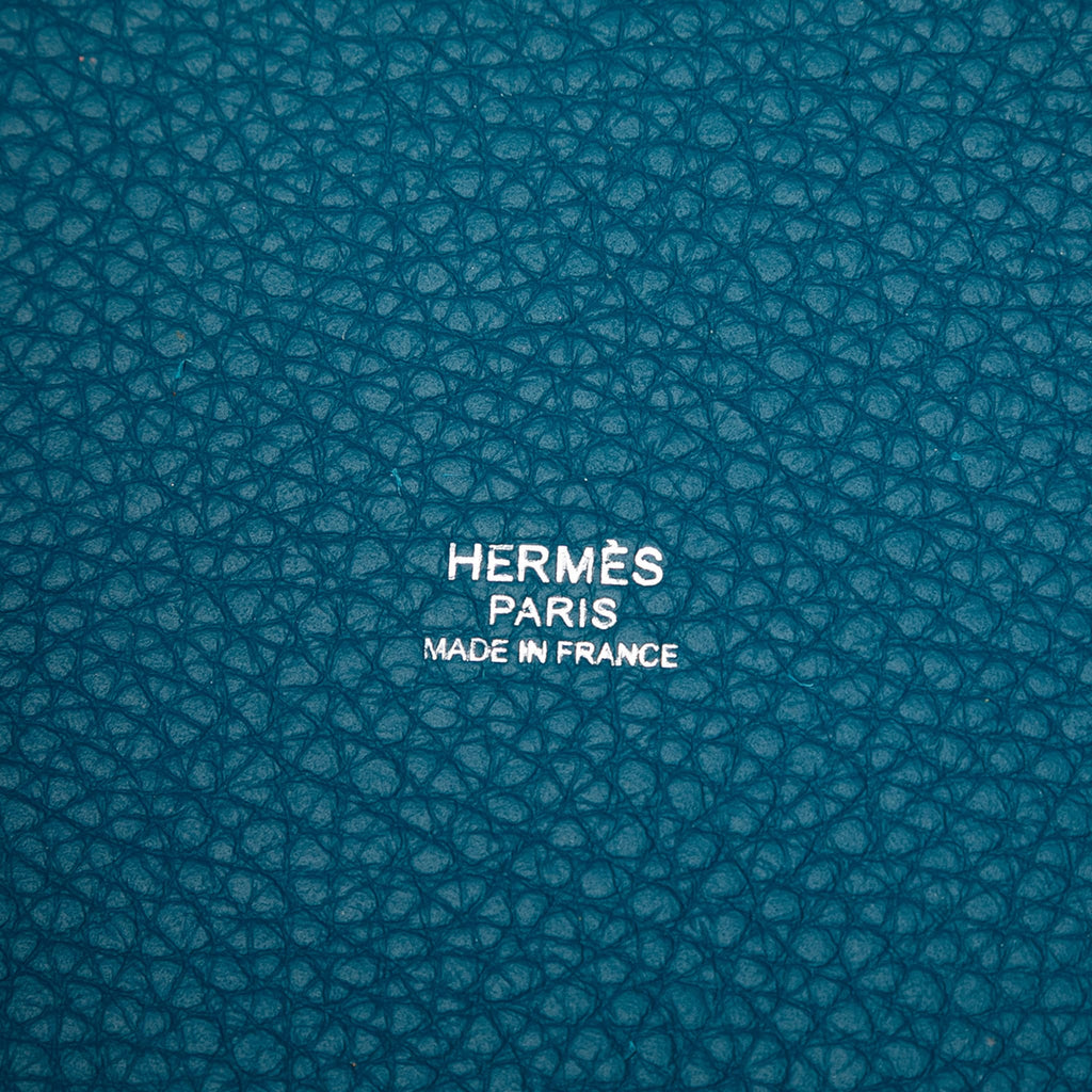 Second hand Hermes Picotin 18 Leather Lockless Bucket Handbag Blue Izmir - Tabita Bags