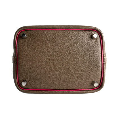 Second hand Hermes Picotin 18 Leather Lockless Bucket Handbag Etoupe - Tabita Bags