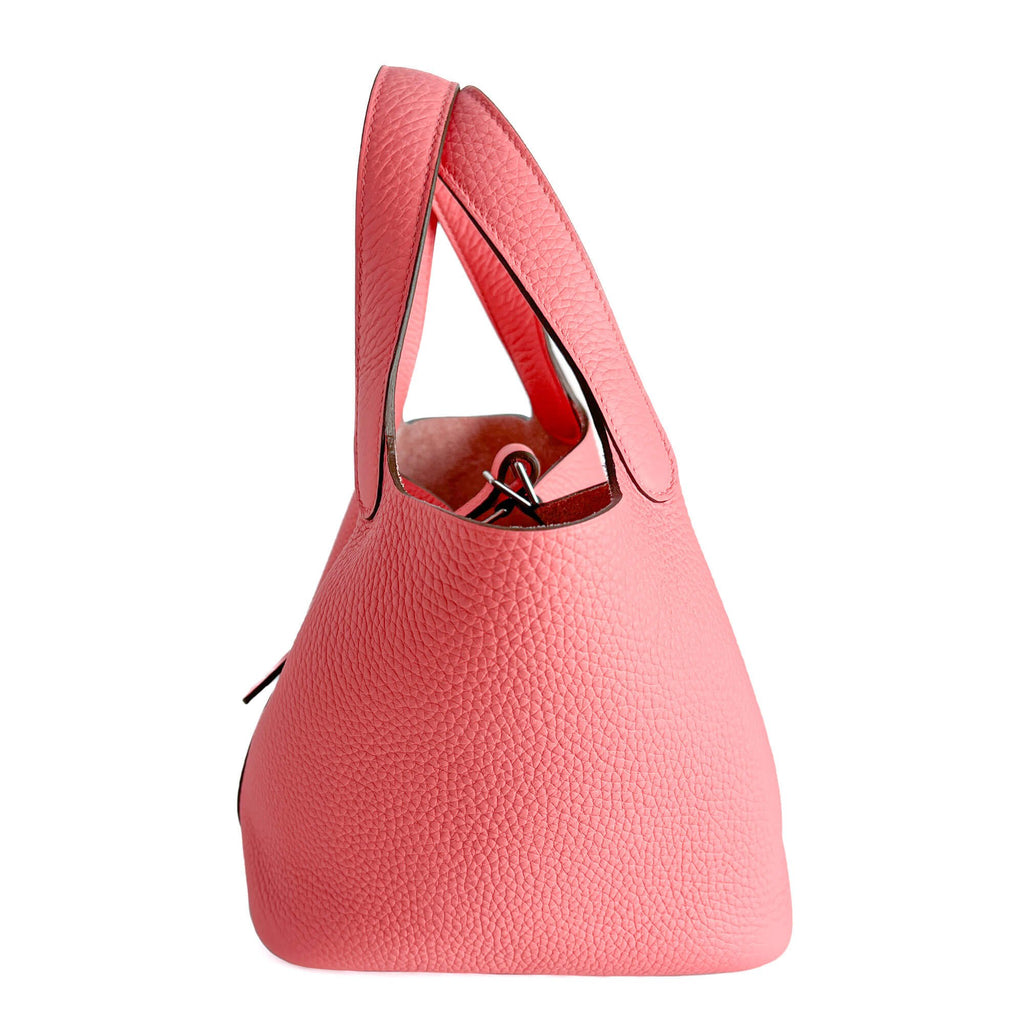 Second hand Hermes Picotin 18 Lock Leather Bucket Handbag Rose Jaipur - Tabita Bags