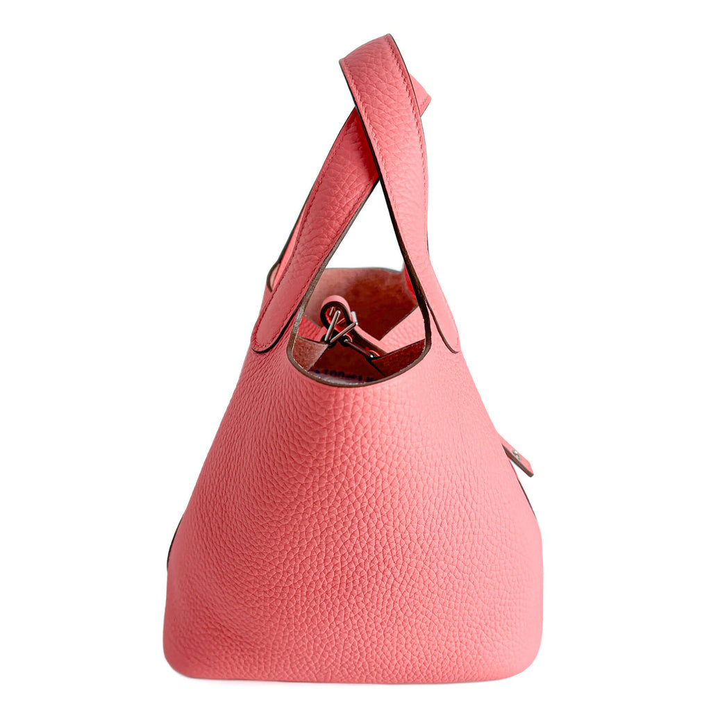 Second hand Hermes Picotin 18 Lock Leather Bucket Handbag Rose Jaipur - Tabita Bags