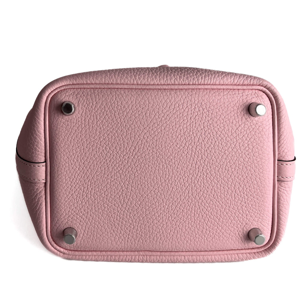 Second hand Hermes Picotin 18 Lock Leather Bucket Handbag Rose Sakura - Tabita Bags