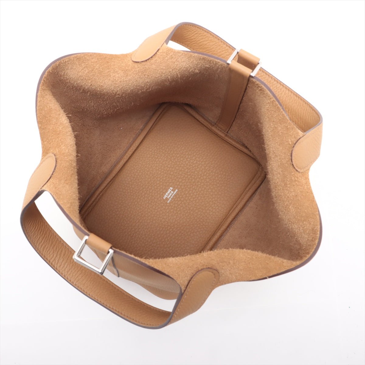 Second hand Hermes Picotin 18 Taurillon Clemence Leather Lock Bucket Handbag Biscuit - Tabita Bags